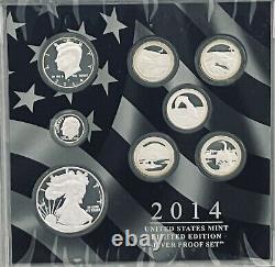 2014-s Limited Edition Silver Proof Set Ucam 8 Coin Set Box/coa Gem/unc