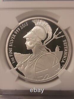 2015 £2 Proof Great Britain 1oz Silver Britannia NGC PF70 UC ER