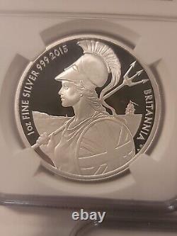 2015 £2 Proof Great Britain 1oz Silver Britannia NGC PF70 UC ER