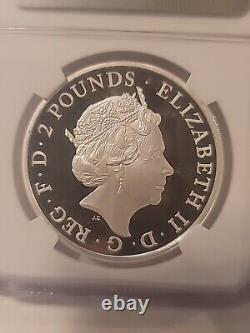 2015 £2 Proof Great Britain 1oz Silver Britannia NGC PF70 UC ER