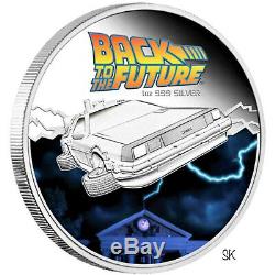 2015 Back to the Future Delorean 1oz Silver Proof Coin