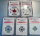 2015 Canada. 9999 Silver Incuse Reverse Proof Maple Leaf 5 Coin Set NGC PF70