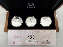 2015 Mexican Libertad 3 Coin Silver Anniversary Set-Proof, Reverse Proof, BU