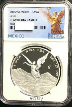 2015 Mexico Libertad 1 onza Silver Proof NGC PF 69 Ultra Cameo