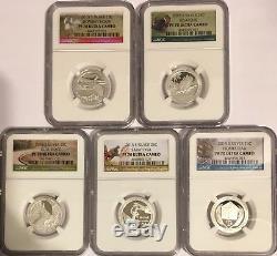 2015 S Proof Silver 5 Coin Quarter Set Ngc Pf70 Atb National Parks Ultra Cameo
