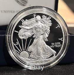 2015 W Us Mint. 999 Silver Proof Coin American Eagle One (1) Ounce +box/case/coa