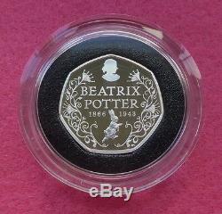 2016 Beatrix Potter 150th Anniversary Silver Proof 50p Fifty Pence Coin Box And