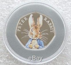 2016 Beatrix Potter Peter Rabbit 50p Fifty Pence Silver Proof Coin Box Coa 00527