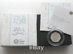 2016 Beatrix Potter Piedfort 50p Fifty Pence Silver Proof Coin Box Coa