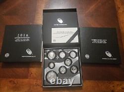 2016 Limited Edition Silver Proof Set Black Box & COA 7 Coins/ Silver Eagle Nice