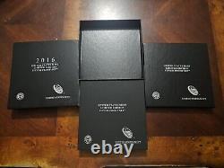 2016 Limited Edition Silver Proof Set Black Box & COA 7 Coins/ Silver Eagle Nice