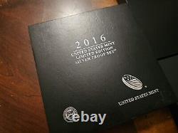 2016 Limited Edition Silver Proof Set Black Box & COA 7 Coins/ Silver Eagle Nice