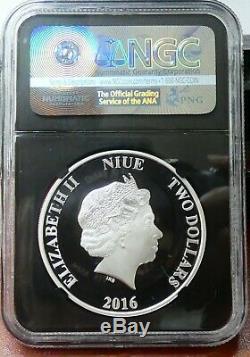 2016 Niue $2 Star Wars Yoda Proof 1 oz. 999 Silver Coin NGC PF 70 UCAM bce