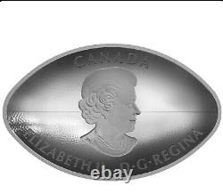 2017 1 oz. 9999 Silver Proof Canada Football Shaped Curved Coin $25 withBox&CoA