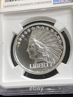 2017 1-oz SILVER DOUBLE EAGLE INDIAN HIGH RELIEF CAMEO GEM PF NGC
