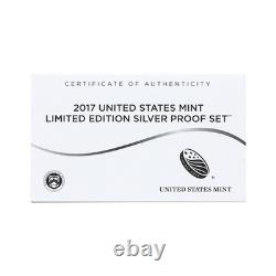 2017 Limited Edition Silver Proof Set Black Box & COA 7 Coins and Silver Eagle