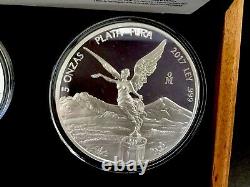 2017 Mexico Libertad 7 Coin Silver Proof Set withCOA, Box