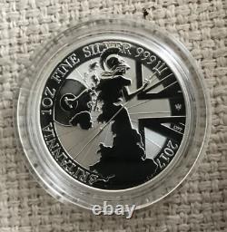 2017 Royal Mint Britannia Silver Proof & Reverse Proof 1 Oz £2 Two-Coin Set