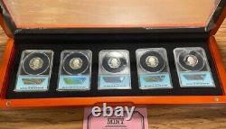 2017-S ANACS Pr70 DCAM Silver Quarter Proof Box Set Five Coins FDI