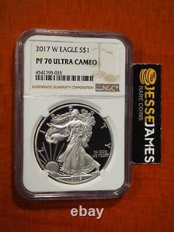 2017 W Proof Silver Eagle Ngc Pf70 Ultra Cameo Classic Brown Label