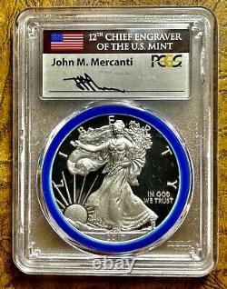 2017 W Proof Sliver Eagle Pcgs Pr70 Mercanti Engraver Series Chipped Holder Nar