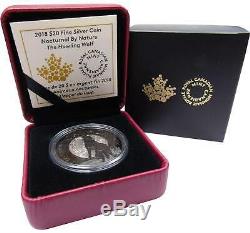 2018 $20 Canadian Nocturnal By Nature Howling Wolf. 9999 1 oz Silver Coin Proof