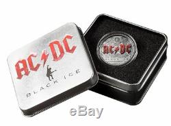 2018 AC/DC BLACK ICE Anniversary 2oz Silver Black Proof Coin
