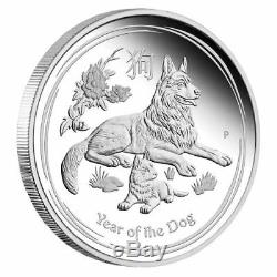 2018 Australia Lunar Year of the DOG Silver Proof 3-Coin Set 2oz 1oz 1/2oz