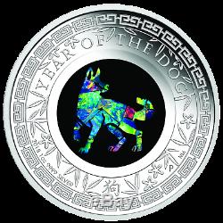 2018 Australia Opal Series Lunar Year of the Dog 1oz Silver Proof $1 Coin