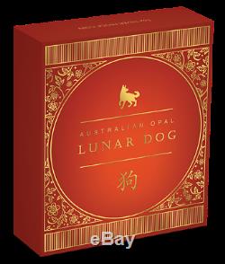 2018 Australian Opal Lunar Series -Year of the Dog 1oz Silver Proof Coin