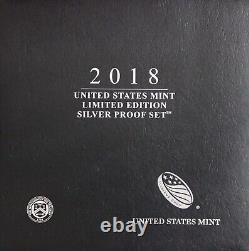 2018 Limited Edition Silver Proof Set Exact Coins In Pics Mint Box & COA 8025