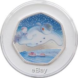 2018 Royal Mint Snowman Error Blue Hat Scarf 50p Fifty Pence Silver Proof Coin