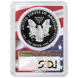 2018-S Proof $1 American Silver Eagle PCGS PR70DCAM FDOI Flag Frame