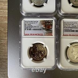 2018-S Silver Reverse Proof 10 Coin Set NGC PF 69 And 70 In NGC Red Box