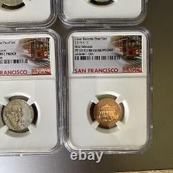 2018-S Silver Reverse Proof 10 Coin Set NGC PF 69 And 70 In NGC Red Box