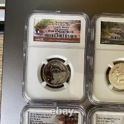 2018-S Silver Reverse Proof 10 Coin Set NGC PF 69 And 70 In NGC Red Box