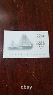 2018 San Francisco Mint Silver Reverse Proof Set 10 Coins