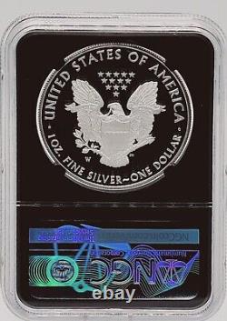 2018-w Proof Silver Eagle Ngc Pf70uc Fdoi -washington Dc- Mercanti Black Core