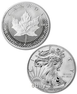 2019 1oz Silver Eagle & Maple Leaf Pride Two Nations 2-Coin US Mint Set SKU58513