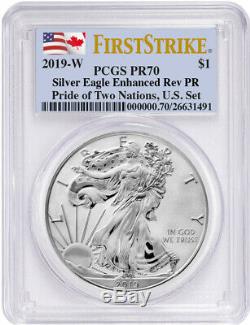 2019 2-Coin Pride of Two Nations Set Silver Eagle Maple FS PCGS PR70