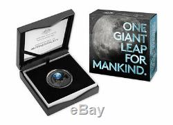 2019 50th Anniversary of the Lunar Landing $5 Ni. Plated Silver Proof Dome Coin