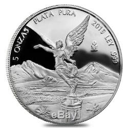 2019 5 oz Mexican Silver Libertad Coin. 999 Fine Proof (In Cap)
