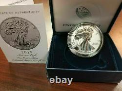 2019 American Eagle One Ounce Silver ENHANCED REVERSE Proof S Dollar. 999 19XE