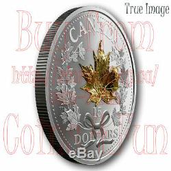 2019 Golden 3D Maple Leaf Masters Club $15 Pure Silver Proof Coin Canada
