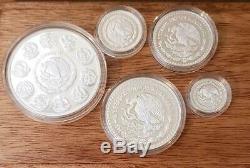2019 Mexico Libertad Winged Victory 5 Coin Silver Proof Boxed Set