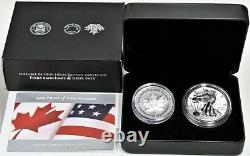 2019 PRIDE OF TWO NATIONS Canada Set SILVER EAGLE & MAPLE 2-COIN SET Low Mintage