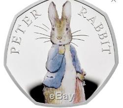 2019 Peter Rabbit Coin Beatrix Potter UK 50p Silver Proof Royal Mint Coin