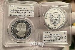 2019 Pride of Two Nations Set FDOI PCGS PR 70 Gary Whitley Signed Silver