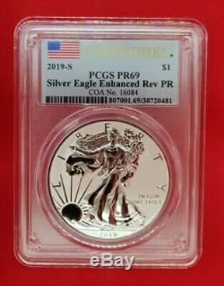 2019 S $1 Enhanced Reverse Proof PCGS PR69 First Strike Silver Eagle Coin #16084
