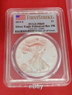2019 S $1 Enhanced Reverse Proof PCGS PR69 First Strike Silver Eagle Coin #16084
